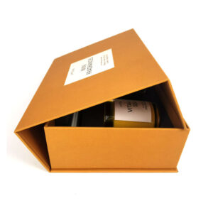Amber Orange Collapsible Candle Gift Box with Foam Insert