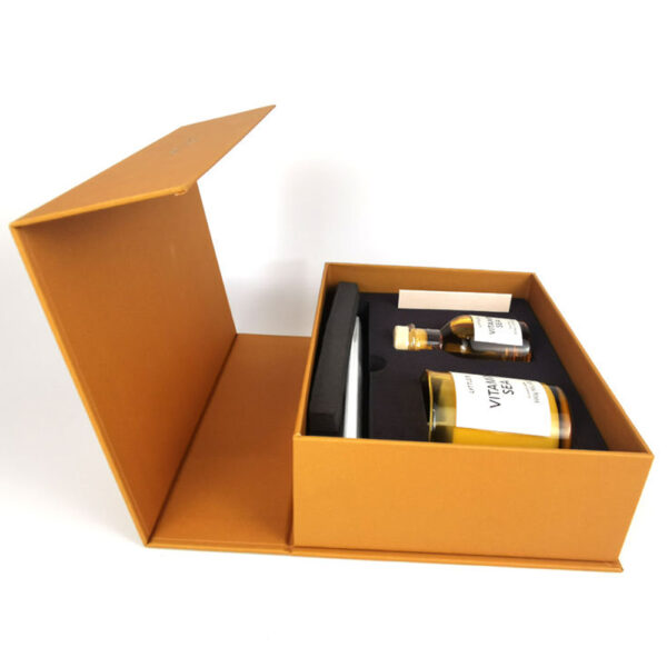Amber Orange Collapsible Candle Gift Box with Foam Insert
