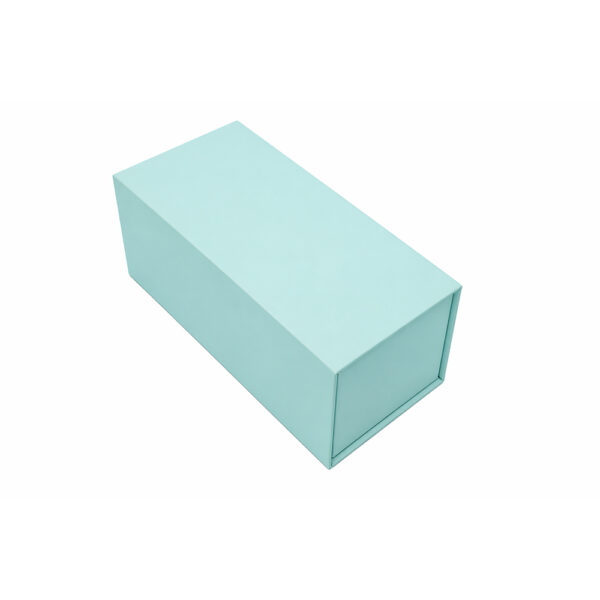 Aqua Blue Collapsible Cosmetic Gift Box with Hinged Lid
