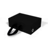 Black Collapsible Cosmetic Gift Box with Ribbon Handle