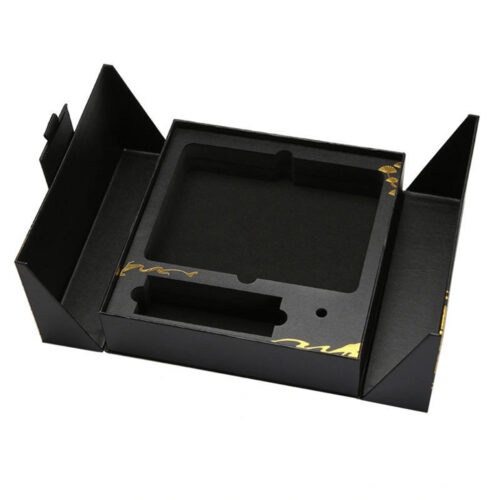 Black Collapsible Cosmetic Presentation Box with Custom Insert
