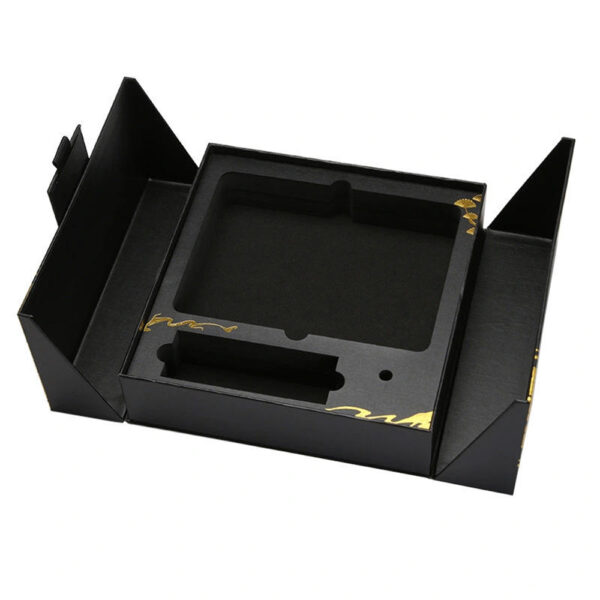 Black Collapsible Cosmetic Presentation Box with Custom Insert