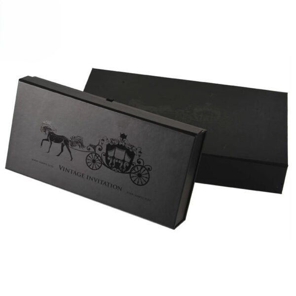 Black Collapsible Hair Extension Gift Box with Blush Interior
