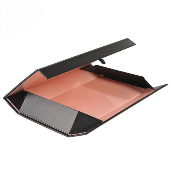 Black Collapsible Hair Extension Gift Box with Blush Interior