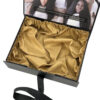 Black Collapsible Hair Extension Gift Box with Gold Satin Lining