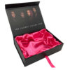 Black Collapsible Hair Extension Gift Box with Hot Pink Satin