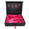Black Collapsible Hair Extension Gift Box with Hot Pink Satin