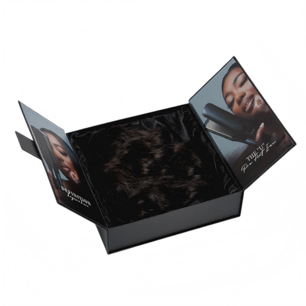 Black Double-Door Collapsible Hair Extension Gift Box