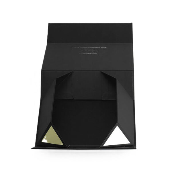 Black Gold Accent Perfume Collapsible Gift Box with Insert