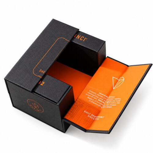 Black Orange Fold-Out Luxury Collapsible Gift Box