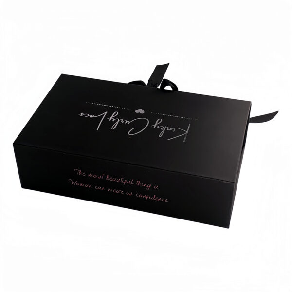 Black Satin-Lined Collapsible Hair Extension Gift Box