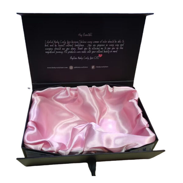 Black Satin-Lined Collapsible Hair Extension Gift Box