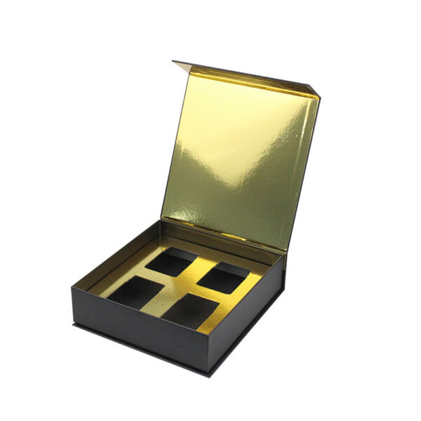 Black and Gold Four-Slot Collapsible Candle Gift Box Black and Gold Four-Slot Collapsible Candle Gift Box
