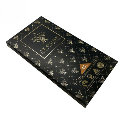 Black and Gold Honeybee Chocolate Collapsible Gift Box with Folding Flaps