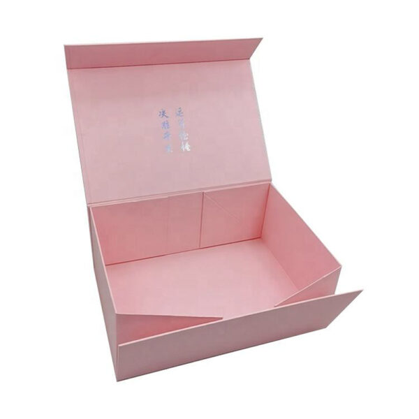 Blush Pink Silver Lettering Perfume Collapsible Gift Box