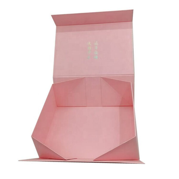 Blush Pink Silver Lettering Perfume Collapsible Gift Box