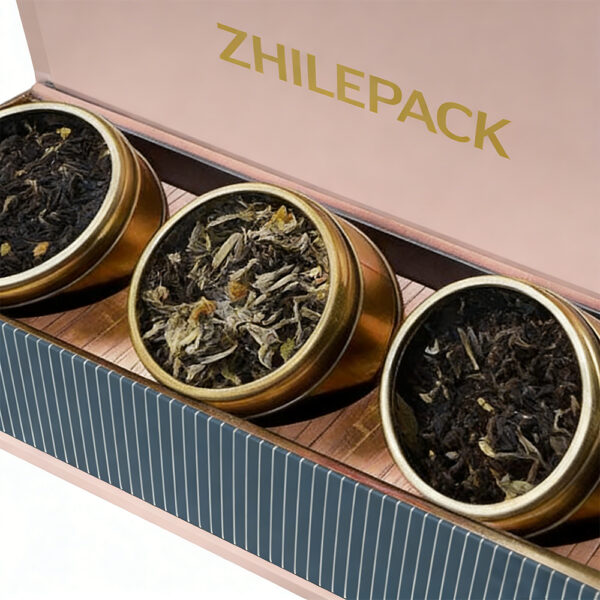 Blush Pink Three-Tin Tea Collapsible Gift Box