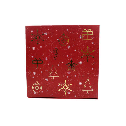 Burgundy Christmas Gold Foil Personal Care Collapsible Gift Box