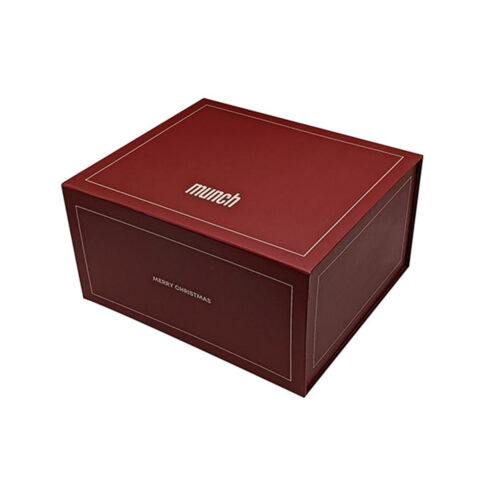 Burgundy Gold-Frame Collapsible Corporate Gift Box