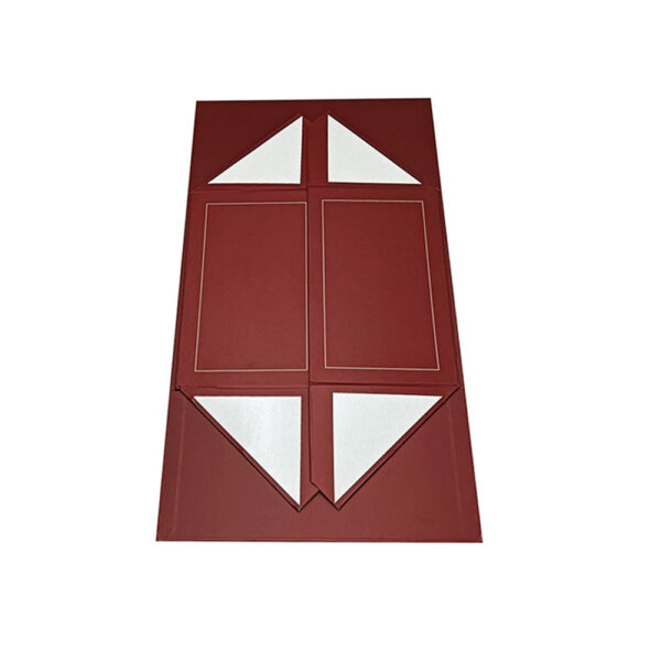 Burgundy Gold-Frame Collapsible Corporate Gift Box