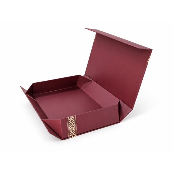 Burgundy Heritage Border Collapsible Corporate Gift Box