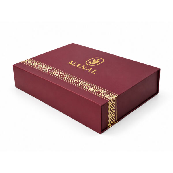Burgundy Heritage Border Collapsible Corporate Gift Box
