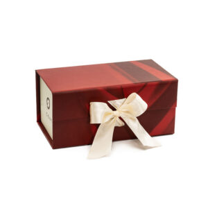 Burgundy Satin Ribbon Collapsible Candle Gift Box