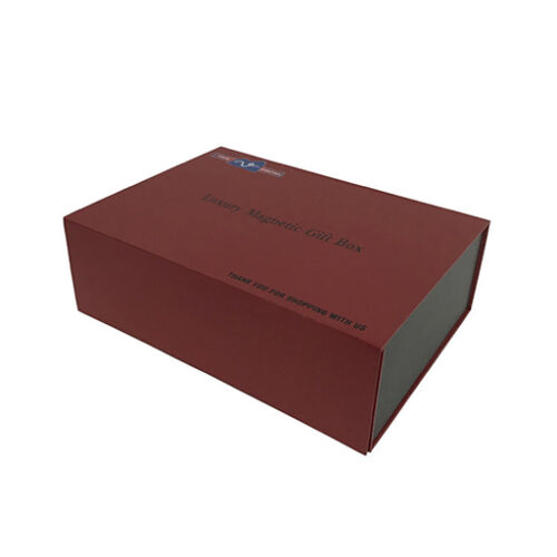 Burgundy Two-Tone Magnetic Apparel Collapsible Gift Box