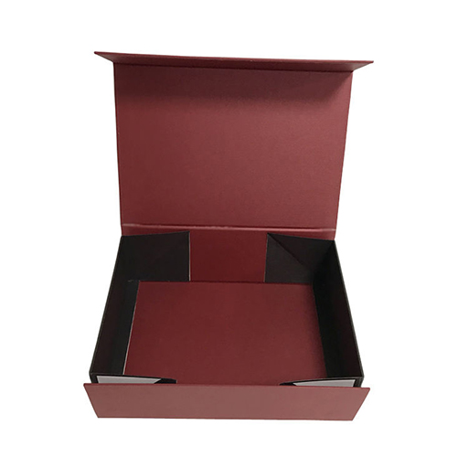 Burgundy Two-Tone Magnetic Apparel Collapsible Gift Box