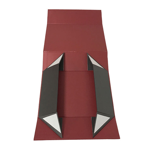 Burgundy Two-Tone Magnetic Apparel Collapsible Gift Box
