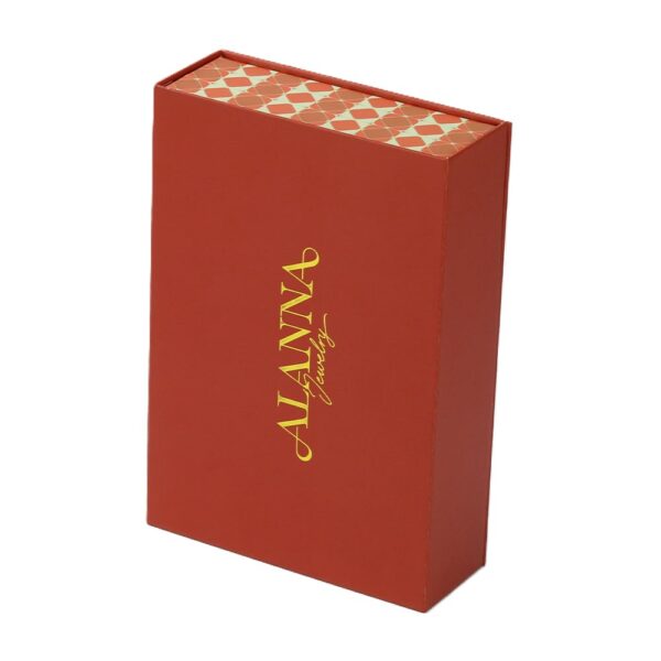 Burnt Orange Collapsible Cosmetic Gift Box with Patterned Interior