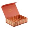 Burnt Orange Collapsible Cosmetic Gift Box with Patterned Interior