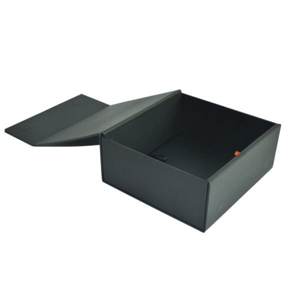 Charcoal Black Gold Logo Skincare Collapsible Gift Box