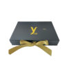 Charcoal Black Gold Ribbon Apparel Collapsible Gift Box
