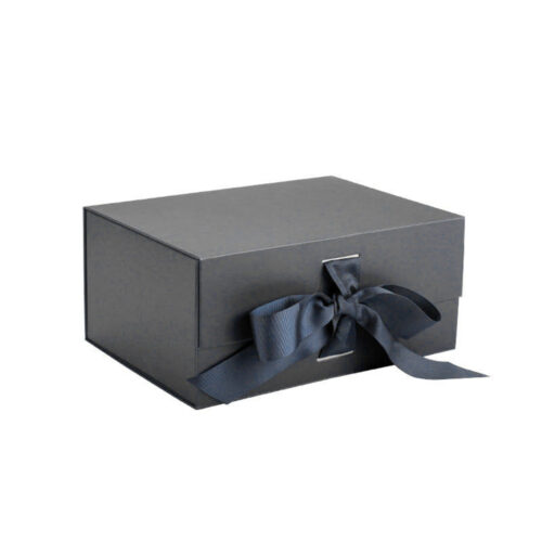 Charcoal Ribbon-Tie Collapsible Cosmetic Gift Box Charcoal Ribbon-Tie Collapsible Cosmetic Gift Box