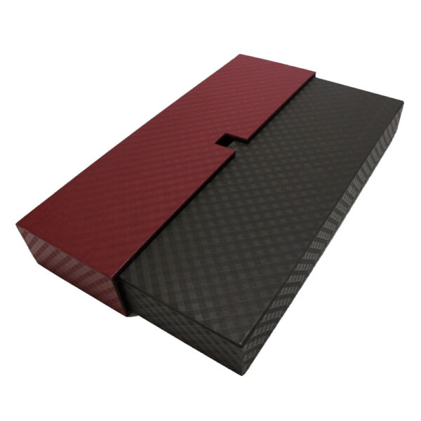 Checkered Black and Burgundy Luxury Accessory Gift Box