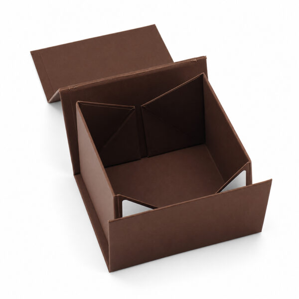 Chocolate Brown Collapsible Gift Box with Triangular Supports