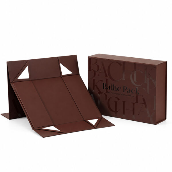 Chocolate Brown Tonal Typography Collapsible Gift Box