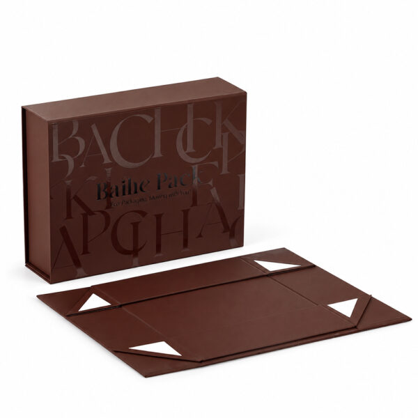 Chocolate Brown Tonal Typography Collapsible Gift Box