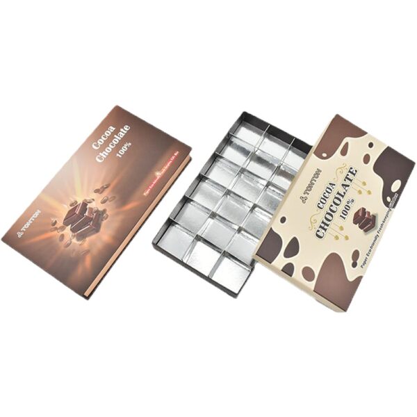 Cocoa Brown Chocolate Collapsible Gift Box with Silver Dividers