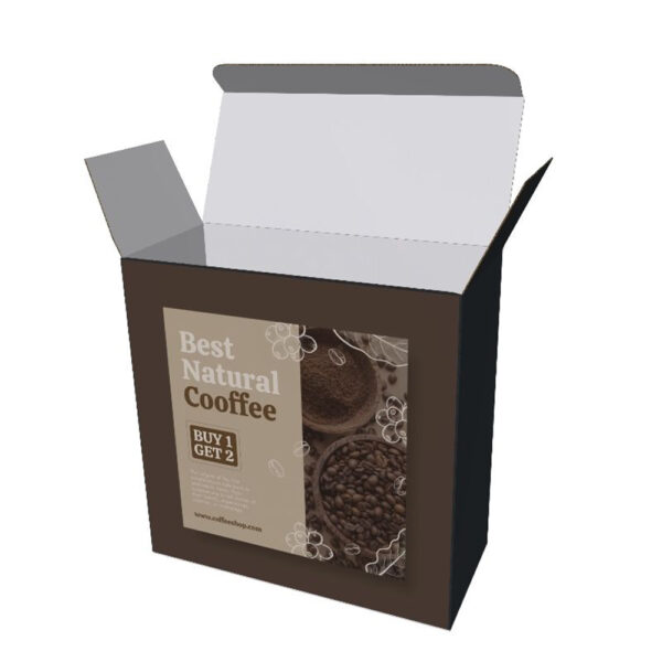 Coffee Brown Printed Collapsible Gift Box with Tuck Flaps