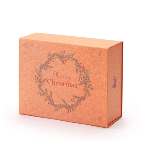 Copper Orange Christmas Wreath Collapsible Gift Box Copper Orange Christmas Wreath Collapsible Gift Box