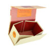Cream & Orange Gingham Collapsible Gourmet Food Gift Box