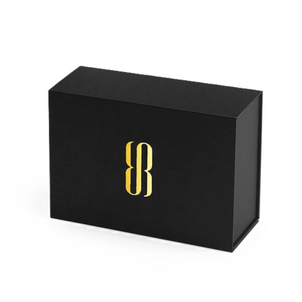 Custom Black Gold Foil Perfume Collapsible Gift Box