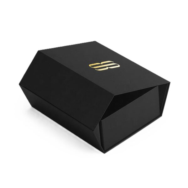 Custom Black Gold Foil Perfume Collapsible Gift Box