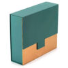 Emerald Green Collapsible Cosmetic Gift Box with Gold Accent