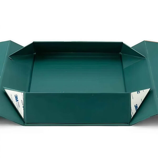 Emerald Green Collapsible Cosmetic Gift Box with Gold Accent