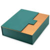 Emerald Green Collapsible Cosmetic Gift Box with Gold Accent