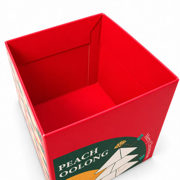 Festive Red Peach Oolong Tea Collapsible Gift Box