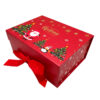 Festive Santa Christmas Tree Red Ribbon Collapsible Gift Box